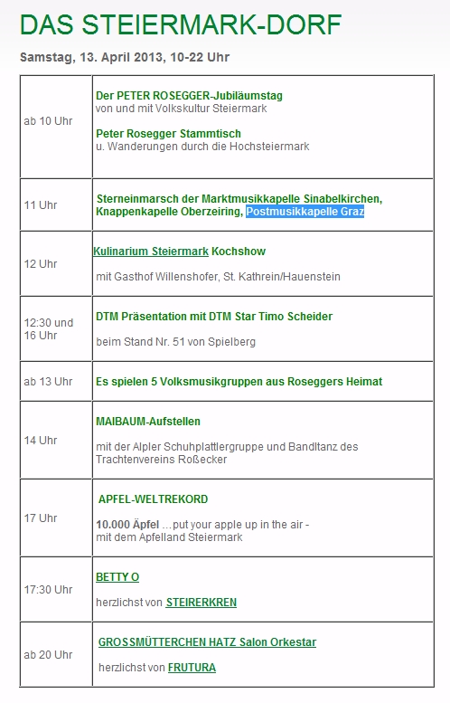 Steiermarkfest Programm